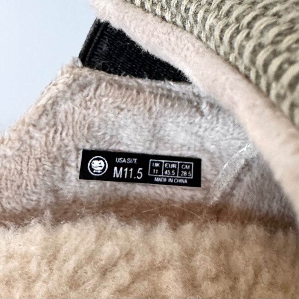 Gecko Man Orthotic Sherpa Canvas Slip-On Slipper Shoes 11.5 NEW Khaki - Picture 8 of 10